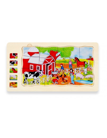 Duże puzzle warstwowe farma