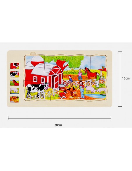 Duże puzzle warstwowe farma