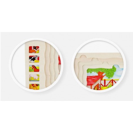 Duże puzzle warstwowe farma