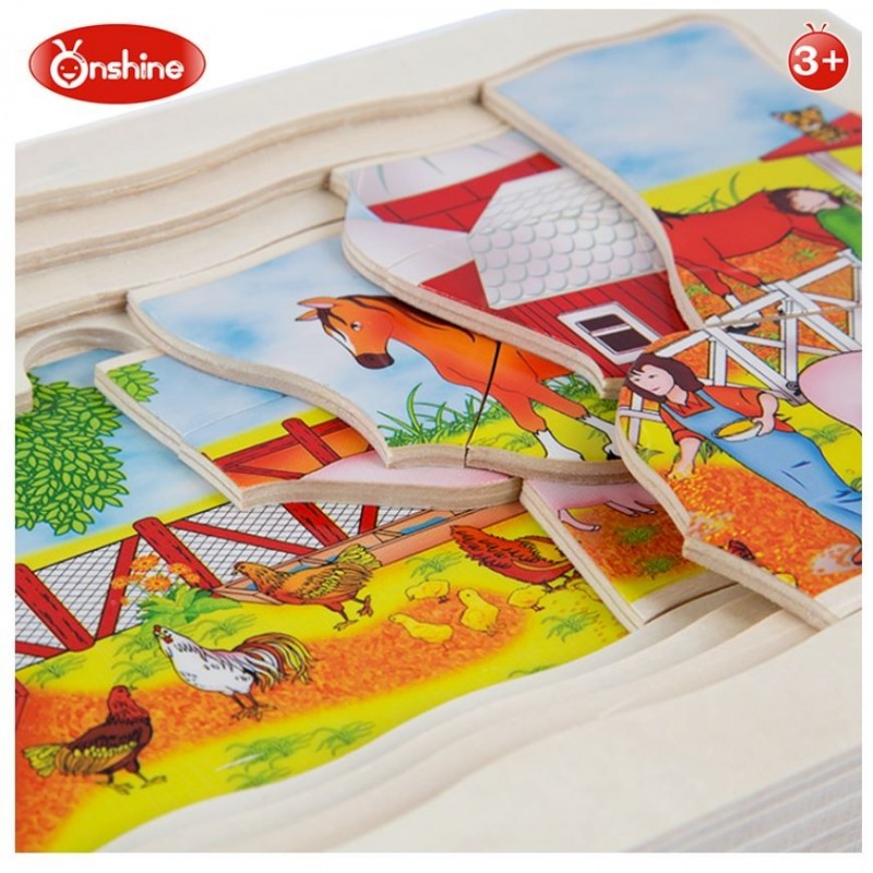 Duże puzzle warstwowe farma