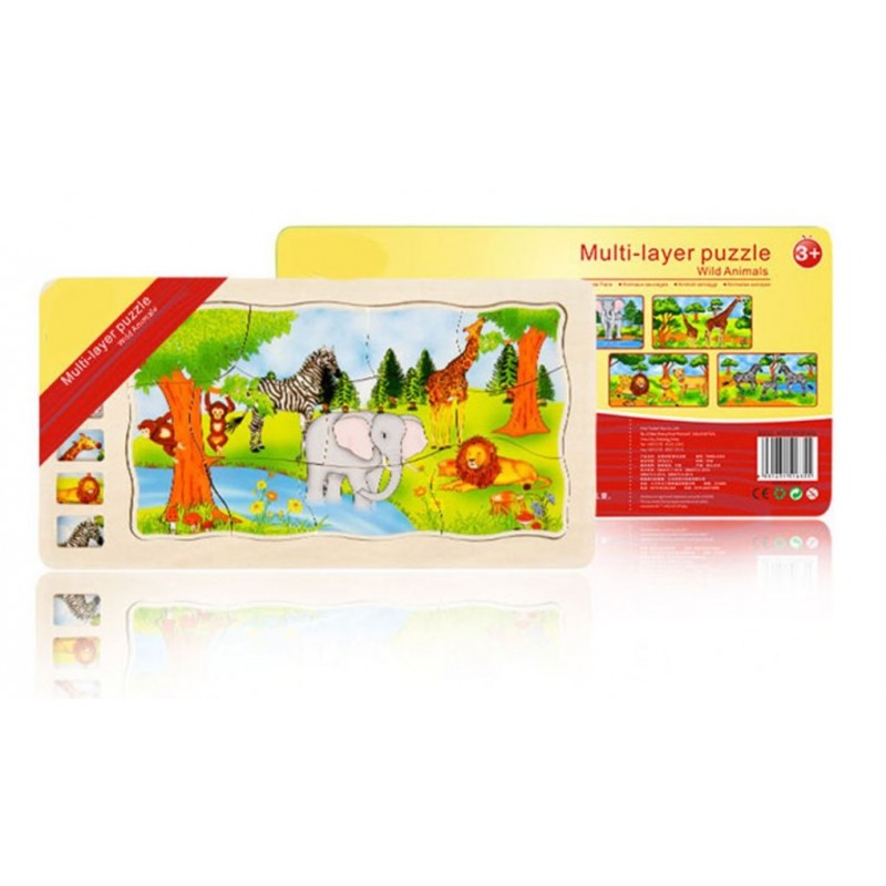 Duże puzzle warstwowe dzikie zwierzęta