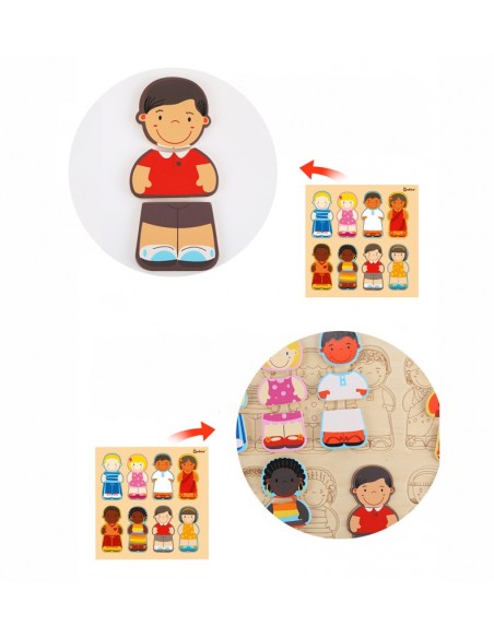 Puzzle kształty kolory skóry - tolerancja