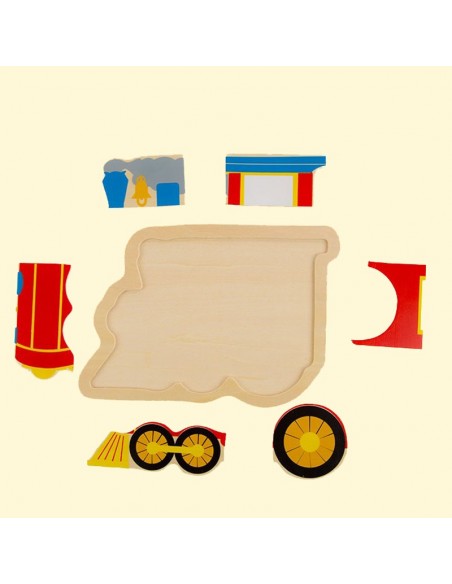 Układanka puzzle drewniane lokomotywa