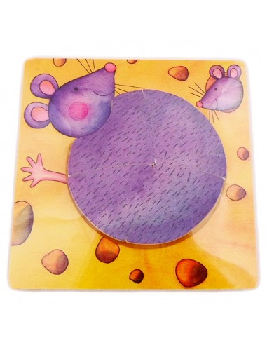 Drewniane puzzle - myszka