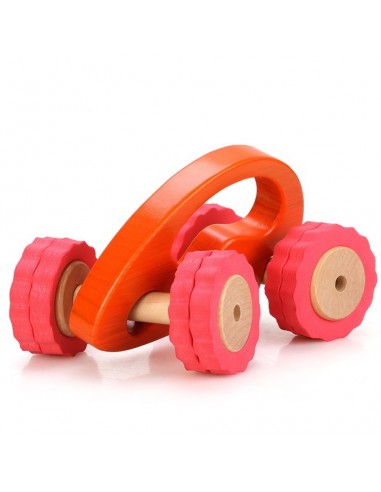 Duży drewniany samochód wyścigowy Pomarańczowy Lucy & Leo