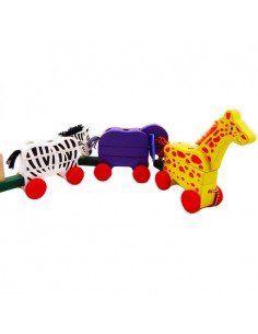 Ogromny drewniany pociąg zwierzęta 2