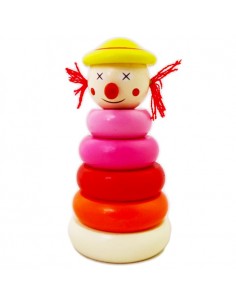 Drewniana piramida. Wieża klaun różowy