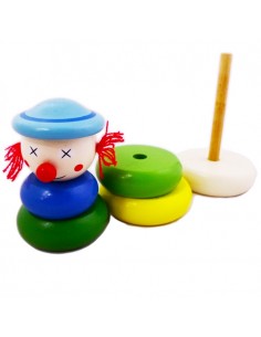 Drewniana piramida. Wieża klaun niebieski 2