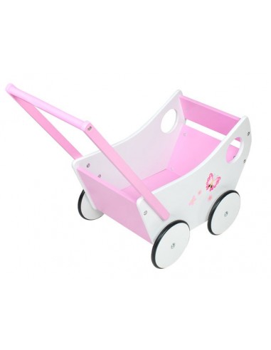 Drewniany wózek dla lalek chodzik pchacz