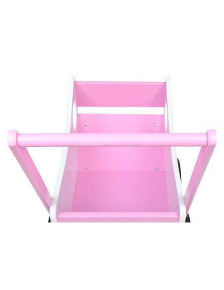 Drewniany wózek dla lalek chodzik pchacz