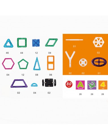 Klocki magnetyczne Onshine 152szt. + karty 