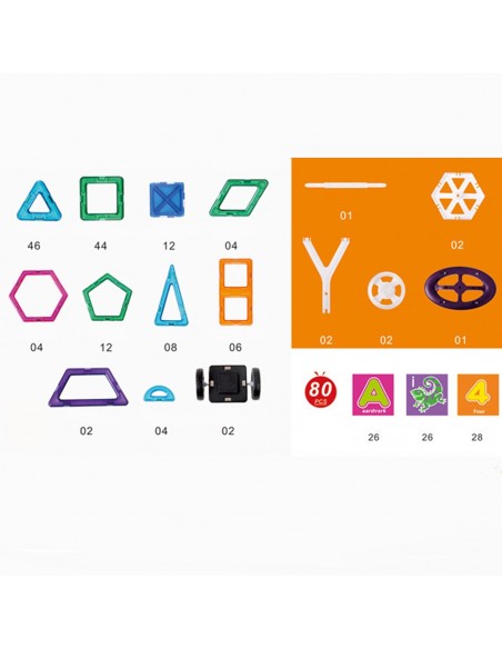 Klocki magnetyczne Onshine 152szt. + karty 