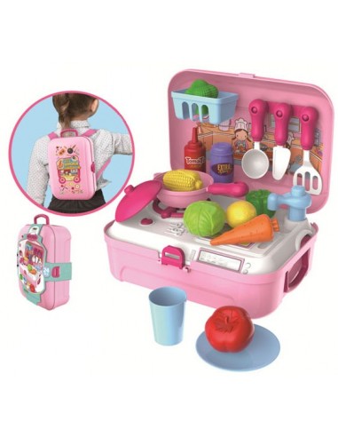  Kuchnia różowa z dźwiękiem w walizce - plecaku
