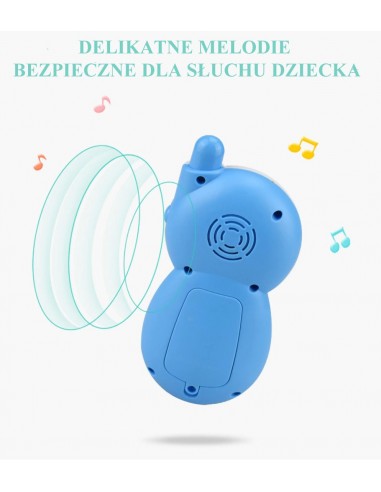 Telefon z lusterkiem dla dzieci z melodią i światłem