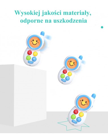 Telefon z lusterkiem dla dzieci z melodią i światłem