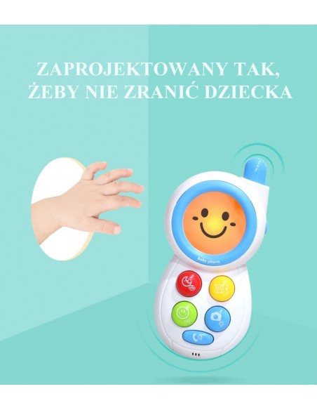 Telefon z lusterkiem dla dzieci z melodią i światłem