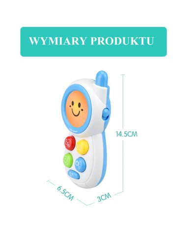 Telefon z lusterkiem dla dzieci z melodią i światłem