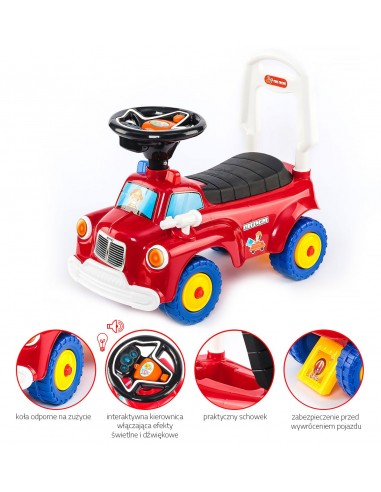 Jeździk STRAŻ POŻARNA chodzik pchacz czerwony