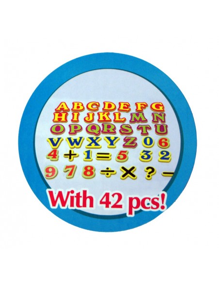 Stolik tablica dwustronna magnetyczno kredowa z akcesoriami czerwono niebieski