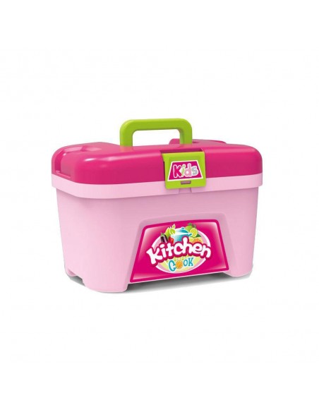 Duża kuchnia dla dzieci wózek skrzynka różowa