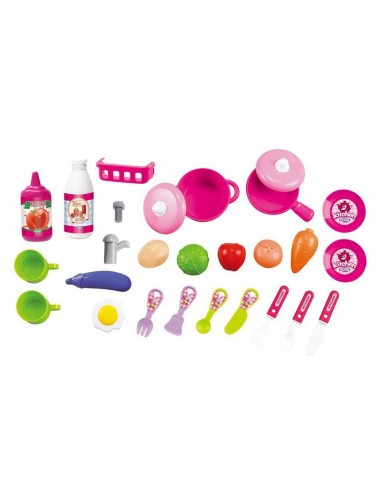 Duża kuchnia dla dzieci wózek skrzynka różowa