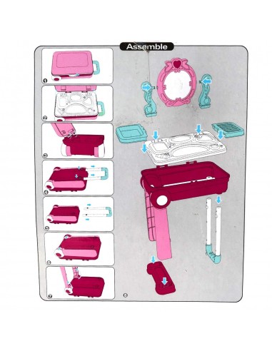 Toaletka z kosmetykami i przyborami z dźwiękiem i światłami