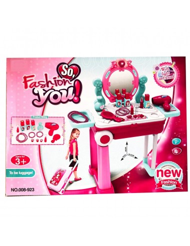 Toaletka z kosmetykami i przyborami z dźwiękiem i światłami