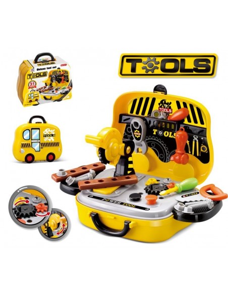 Warsztat z narzędzami w walizce na kołach