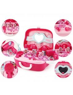 Toaletka dla dziewczynki z kosmetykami i przyborami w walizce z kółkami 2