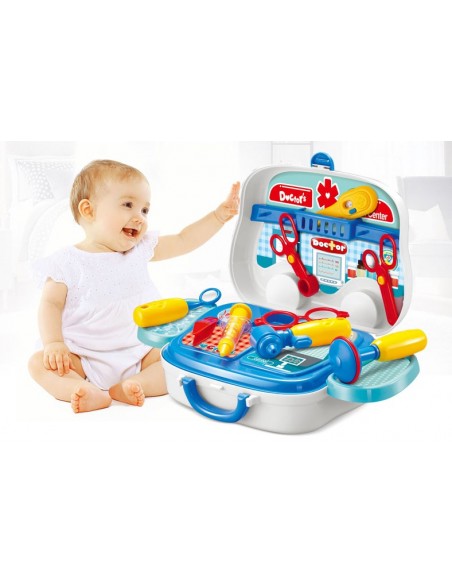 Zestaw MAŁY DOKTOR lekarz na kółkach  walizka ambulans