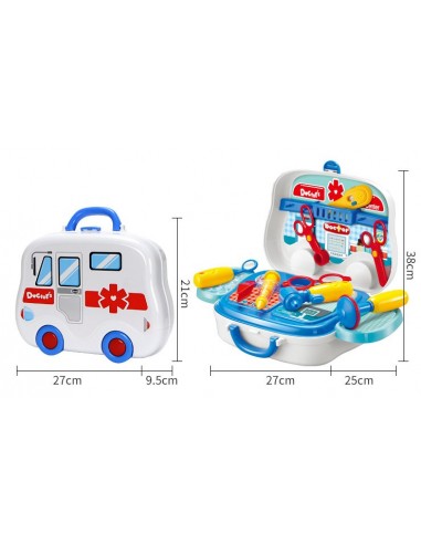 Zestaw MAŁY DOKTOR lekarz na kółkach  walizka ambulans