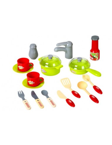 Kuchnia dla dzieci z dźwiękiem zakcesoriami walizka czerwona