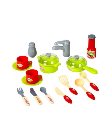 Kuchnia dla dzieci z dźwiękiem zakcesoriami walizka czerwona