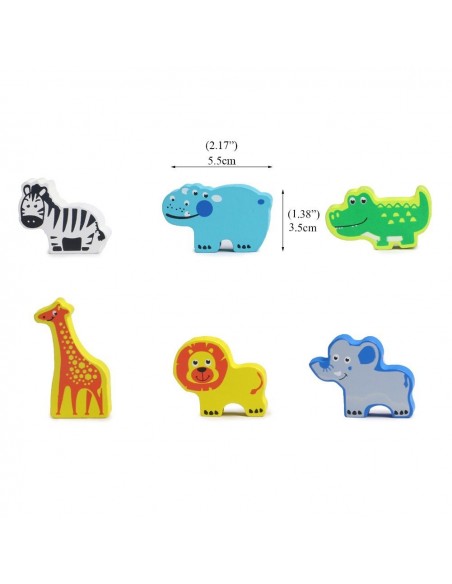 Samochód do ciągania z cymbałkami i zwierzątkami