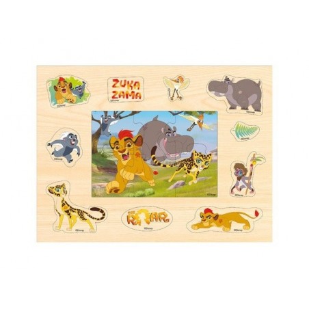 Puzzle układanka drewniana z pinezkami KRÓL LEW Disney