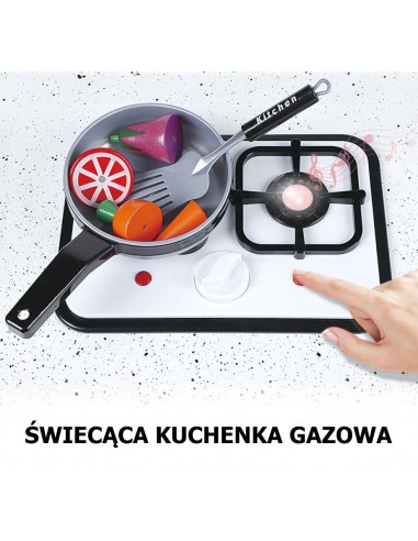 Ogromna drewniana czerwona kuchnia z akcesoriami ONSHINE