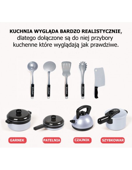 Ogromna drewniana czerwona kuchnia z akcesoriami ONSHINE