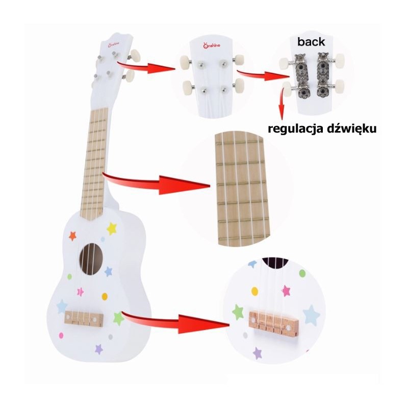 Gitara drewniana biała ONSHINE